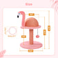 PAWZ Road cat tree in flamingo design – including replaceable balls and sisal post | With round solid wood base (stable thanks to anti-tip design)
