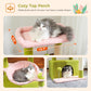 PEQULTI 4-in-1 Cactus Cat Tree | 84 cm Cat Tower | with XXL Sleeping House | Sisal Posts | Deep Hammock | Observation Deck