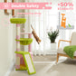 PAWZ Road Indoor Cat Tree | 90 cm Green Scratching Tower | with Spacious Sleeping House | 1 Sisal Level | 3 Scratching Posts | XXL Hammock &amp; Viewing Platform