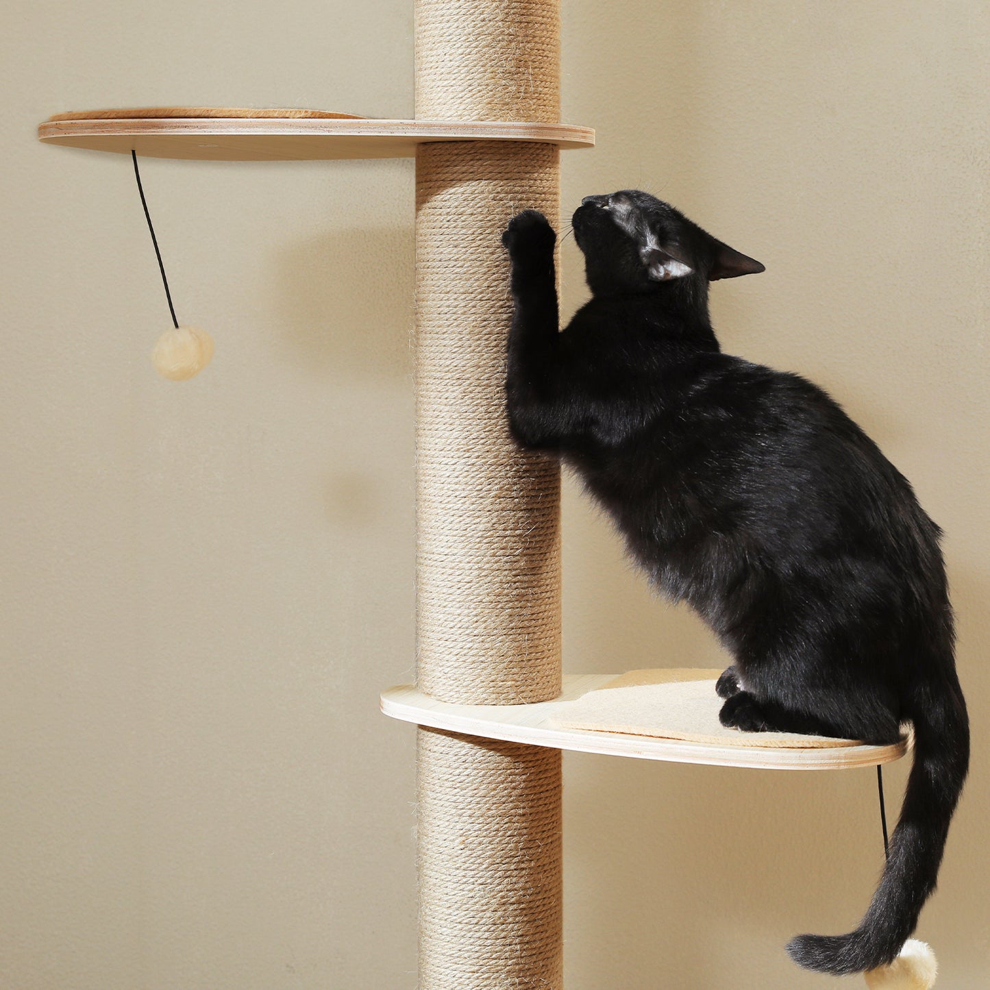 PAWZ Road Kratzbaum | Boden-Decken-Höhenverstellung | Mit XXL-Kratzpfosten (10,4 cm) & Acryl-Versteck