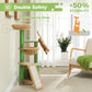 PAWZ Road Indoor Cat Tree | 90 cm Green Scratching Tower | with Spacious Sleeping House | 1 Sisal Level | 3 Scratching Posts | XXL Hammock &amp; Viewing Platform