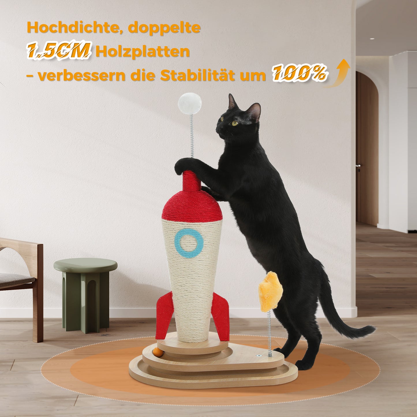 PAWZ Road | Raketen-Kratzbrett für Katzen | 40cm
