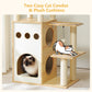 90% increased stability: Modern Cat Tree｜23.6" solid wooden board + 2 anti-slip pads｜67×34cm large space (load capacity 45lb/4 cats)