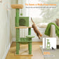 PAWZ Road 116 cm Katzenbaum mittelgroßer Kratzturm mit 4 Sisal-Kratzpfosten, Metallrahmen großer Hängematte und gemütlichem Schlafhaus, Aktivitätszentrum stabil und robust