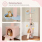 PAWZ Road Kaktus-Katzenbaum | 216-273 cm höhenverstellbar | Decken-zu-Boden-Kratzturm | mit Hängematte & Schlafhaus | Anti-Fall-Gurt