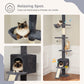 PAWZ Road Kaktus-Katzenbaum | 216-273 cm höhenverstellbar | Decken-zu-Boden-Kratzturm | mit Hängematte & Schlafhaus | Anti-Fall-Gurt