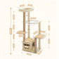 PAWZ Road Rascador Moderno | Torre para Gatos de 135 cm para Apartamentos | Con 4 Columnas de Sisal para Rascar | Casita de Sueño en Forma de Cápsula y Pelotas de Juego