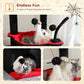 PEQULTI 4-in-1 Cactus Cat Tree | 84 cm Cat Tower | with XXL Sleeping House | Sisal Posts | Deep Hammock | Observation Deck