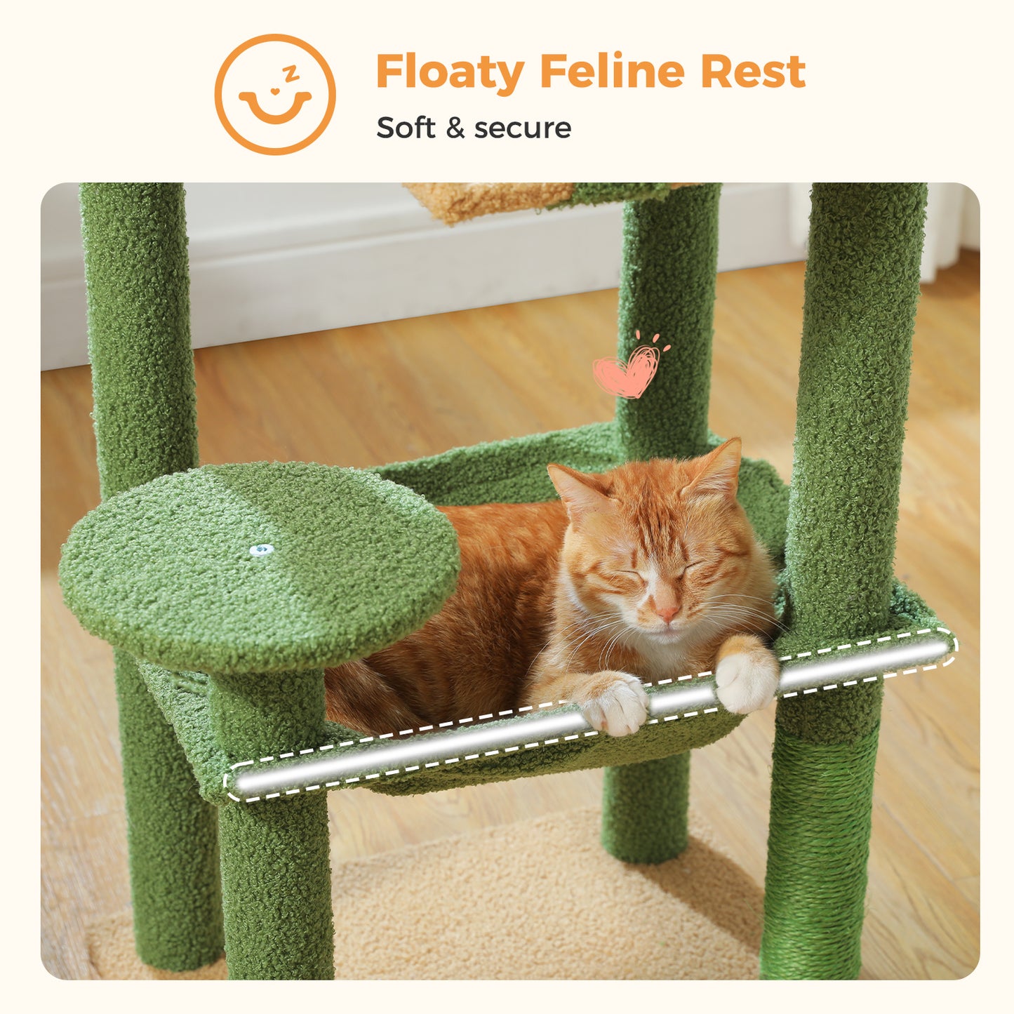 « Ensemble de protection Kippschutz » PAWZ Road Arbre à chats - Hamac métallique + Plates-formes multi-niveaux｜Base XXL 50×43cm (pour 2-3 chats)