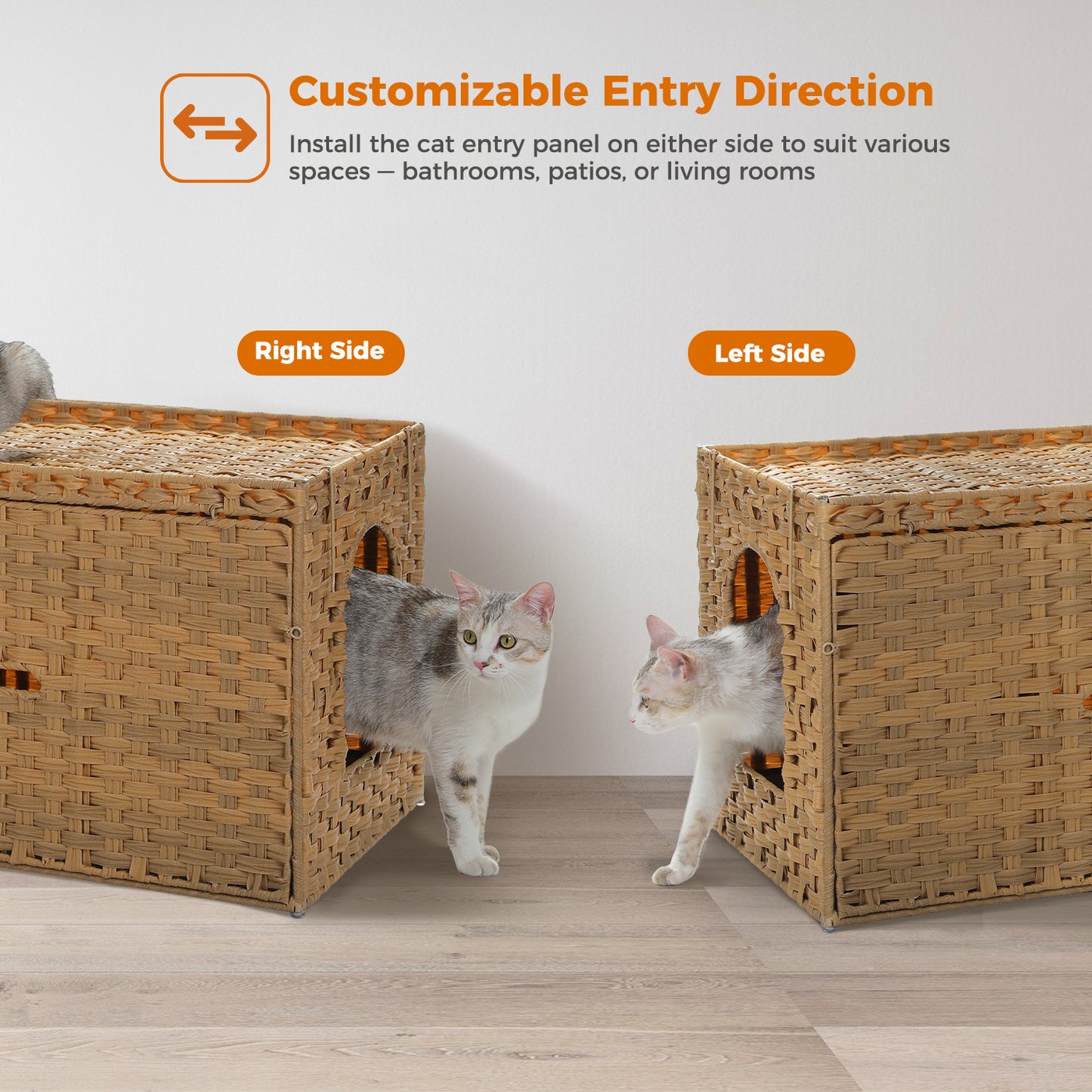 PAWZ Road Katzenklo | Designer-Möbel aus Rattan | Mit High-Entry & Anti-Streu-System