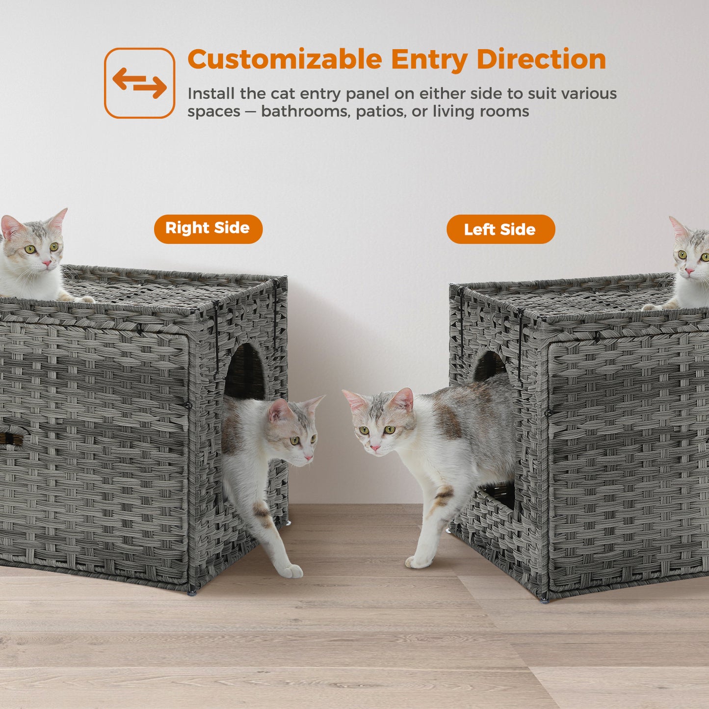 PAWZ Road Katzenklo | Designer-Möbel aus Rattan | Mit High-Entry & Anti-Streu-System
