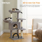 PAWZ Road 106 cm Arbre à chats avec maison de repos et perche à gratter en sisal