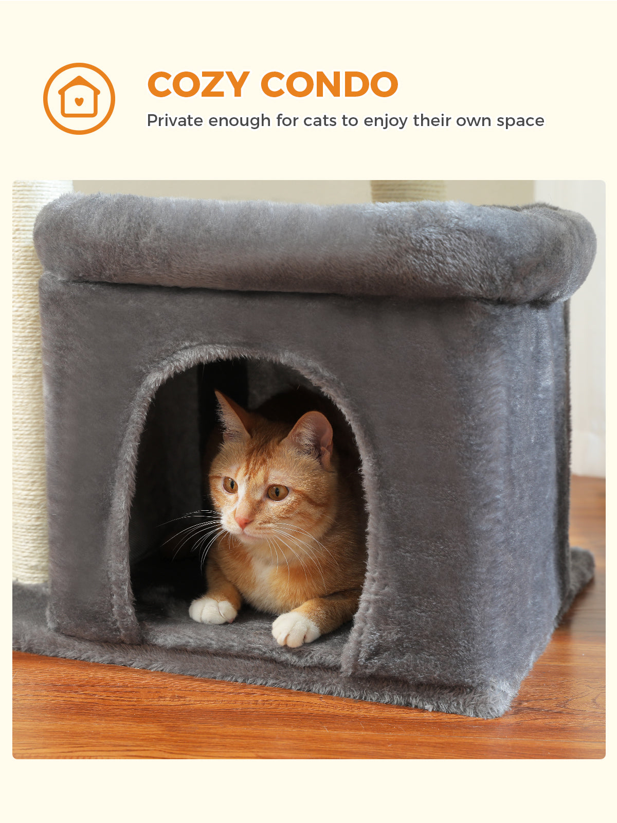 PAWZ Road Kratzbaum Katzenbaum mit voll umwickelten Sisal-Kratzpfosten | geeignet für mittelgroße bis große Katzen
