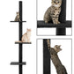 PAWZ Road Kratzbaum – Dreistöckiger Decken-zu-Boden Kletterturm für Katzen | Katzen-Aktivitätszentrum | 2,7 Meter