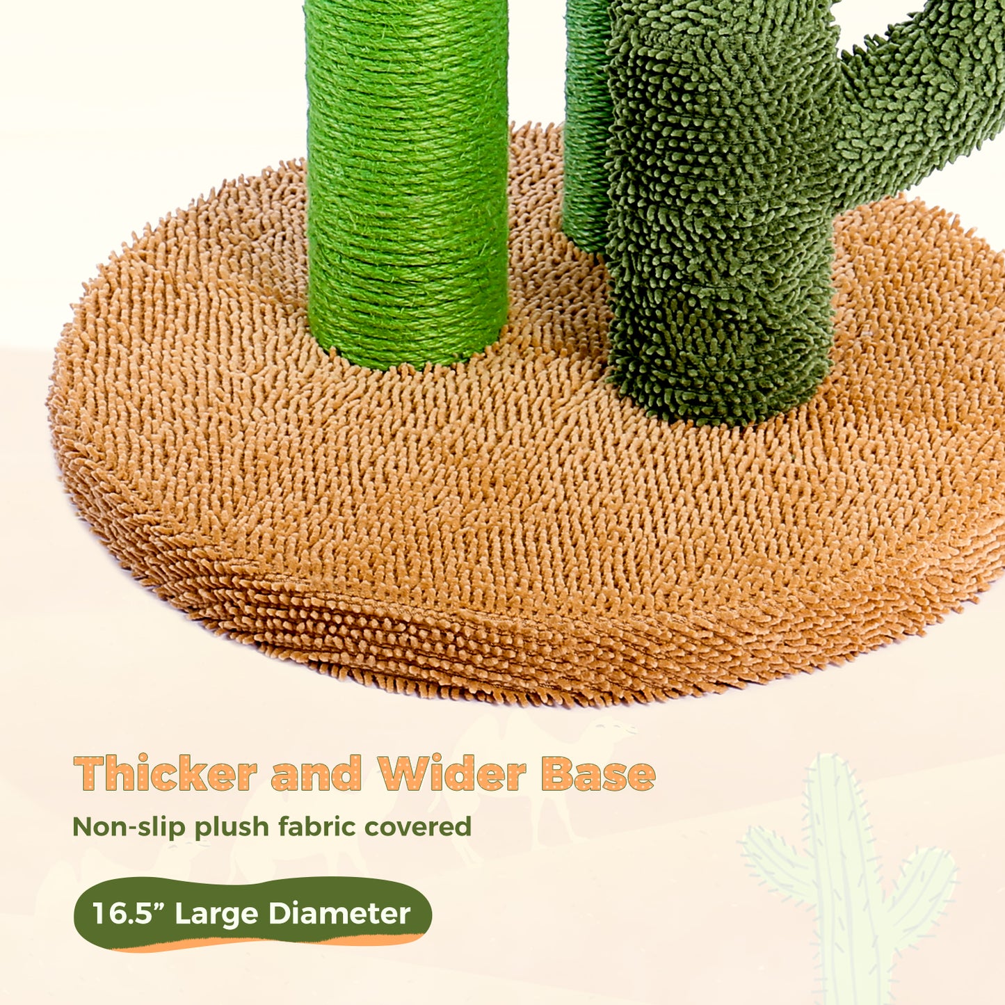 Tiragraffi per gatti PAWZ Road Cactus - Taglia M-53 cm｜L-68,5 cm | Design antiscivolo (capacità di carico 20 kg/4 gatti)