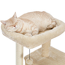 Tiragraffi a più livelli con pali | Altezza 48 cm/18,9 pollici - Larghezza 45 cm/17,7 pollici | Robusto sisal e peluche | Per gattini e gatti adulti