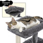 Tiragraffi a più livelli con pali | Altezza 48 cm/18,9 pollici - Larghezza 45 cm/17,7 pollici | Robusto sisal e peluche | Per gattini e gatti adulti