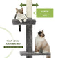 Árbol rascador XXL hasta el techo con montaje en pared | 5 niveles | Altura ajustable 228~274cm (89,8~107,9 pulgadas) | Postes de sisal natural extra gruesos | Cojines para dormir acogedores | Juguetes colgantes | Para razas de gatos grandes