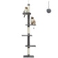 Árbol rascador XXL hasta el techo con montaje en pared | 5 niveles | Altura ajustable 228~274cm (89,8~107,9 pulgadas) | Postes de sisal natural extra gruesos | Cojines para dormir acogedores | Juguetes colgantes | Para razas de gatos grandes