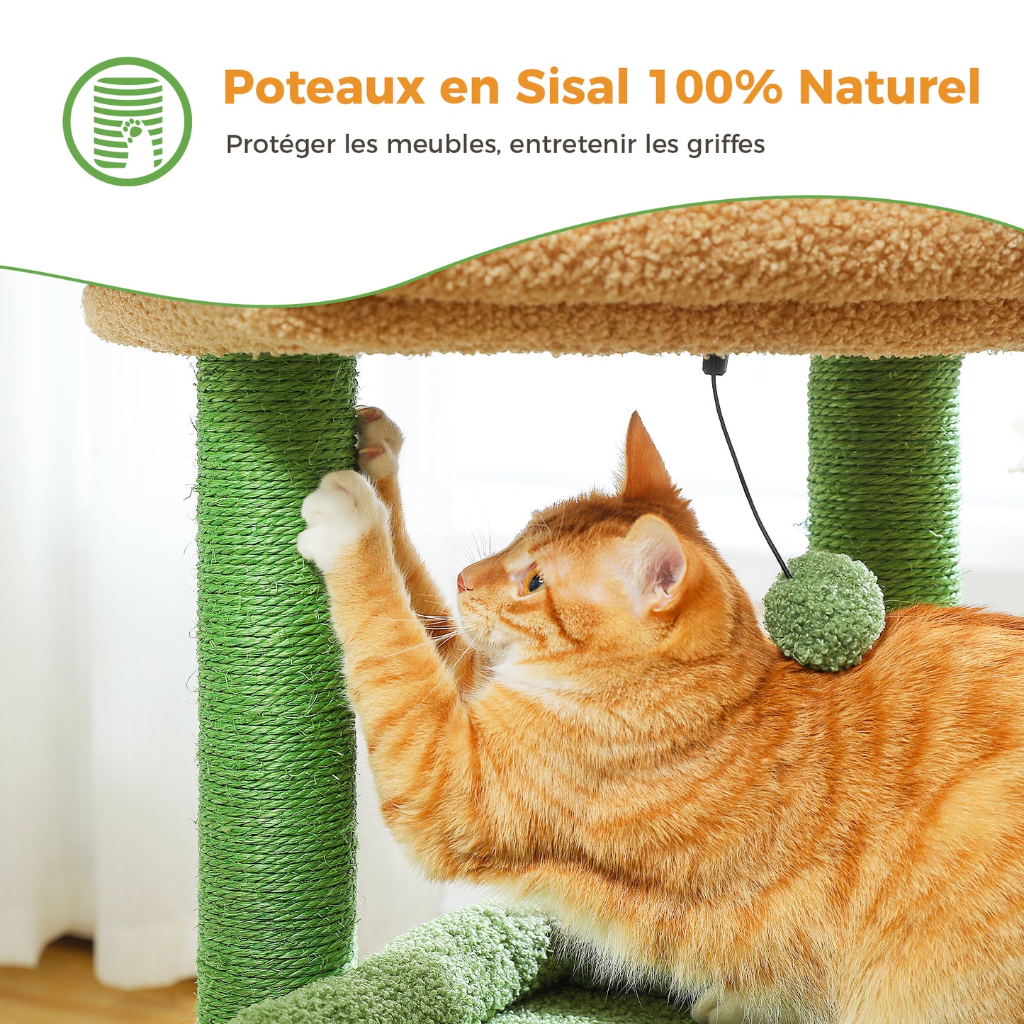 Tiragraffi moderno a più livelli | Altezza 60 cm (23,6 pollici) | Piattaforme in morbido peluche + robusti tiragraffi | Design salvaspazio | Per gattini e gatti adulti