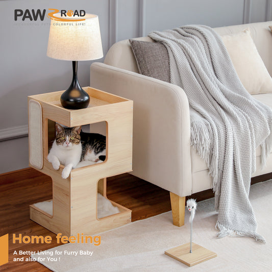 PAWZ Road 60cm Nachttisch Katzenhaus (Beige)