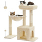 PAWZ Road – Paradiso di arrampicata multilivello per gatti | 106 cm | Robusti tiragraffi in sisal | Piattaforme stabili a più livelli