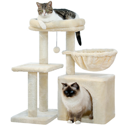 PAWZ Road Arbre pour chats 106 cm avec maison de repos et perche grattage en sisal
