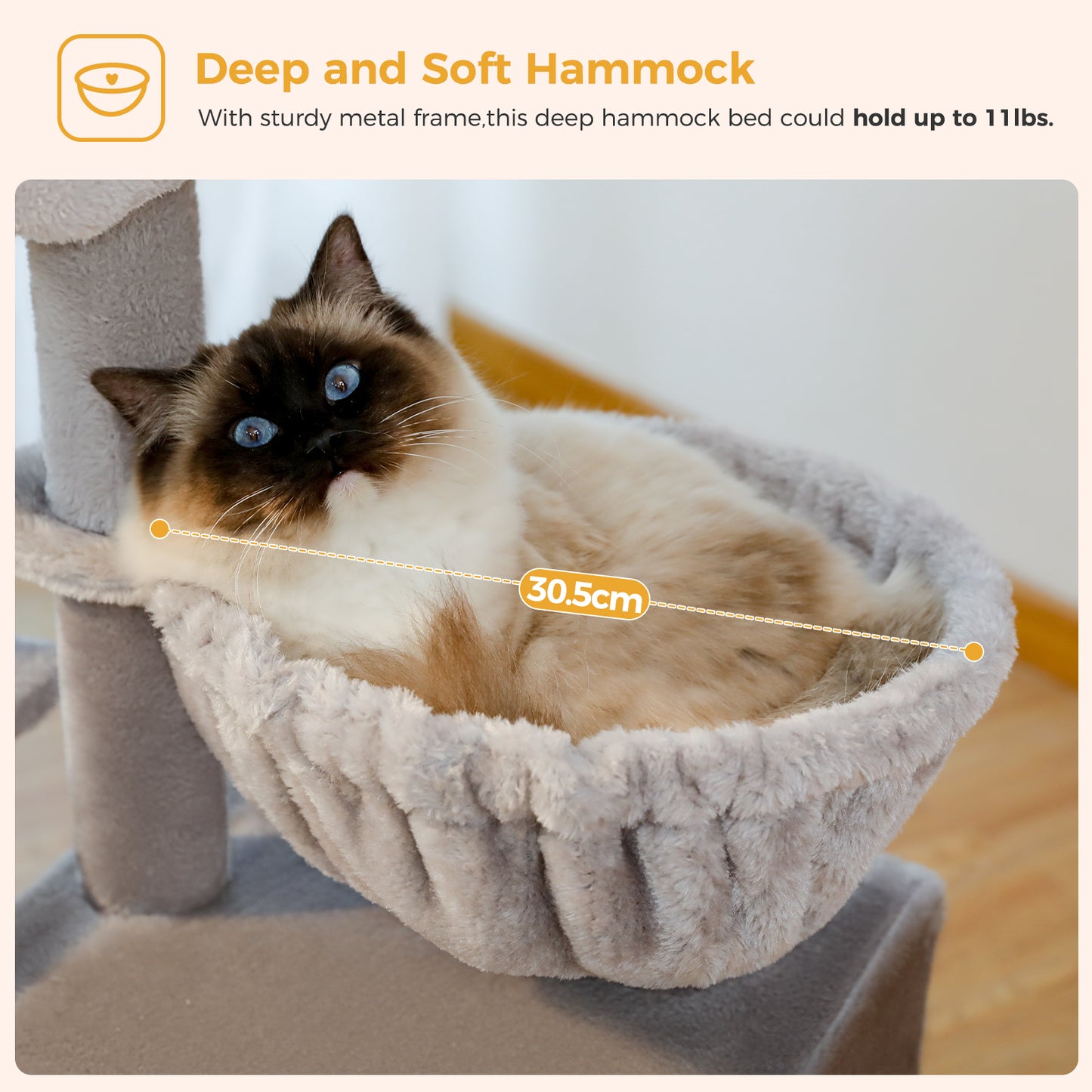 PAWZ Road Árbol para Gatos Premium「Torre del Paraíso | 106 cm | Cueva Acogedora | robustas columnas de rascado de sisal