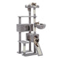 PAWZ Road Katzenbaum, 60 Zoll (152 cm) Katzenturm | mit zwei Schlafhäuschen | geräumiger Plattform | gemütlichem Korb | sisalbezogenen Kratzpfosten
