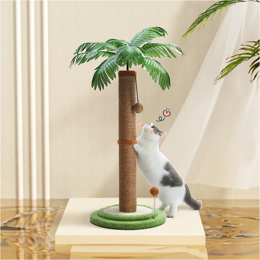 PAWZ Road Árbol para Gatos, 33 pulgadas (84 cm) de altura | Adecuado para gatos grandes | Con pelotas de juego interactivas | Poste rascador cubierto de 100% sisal