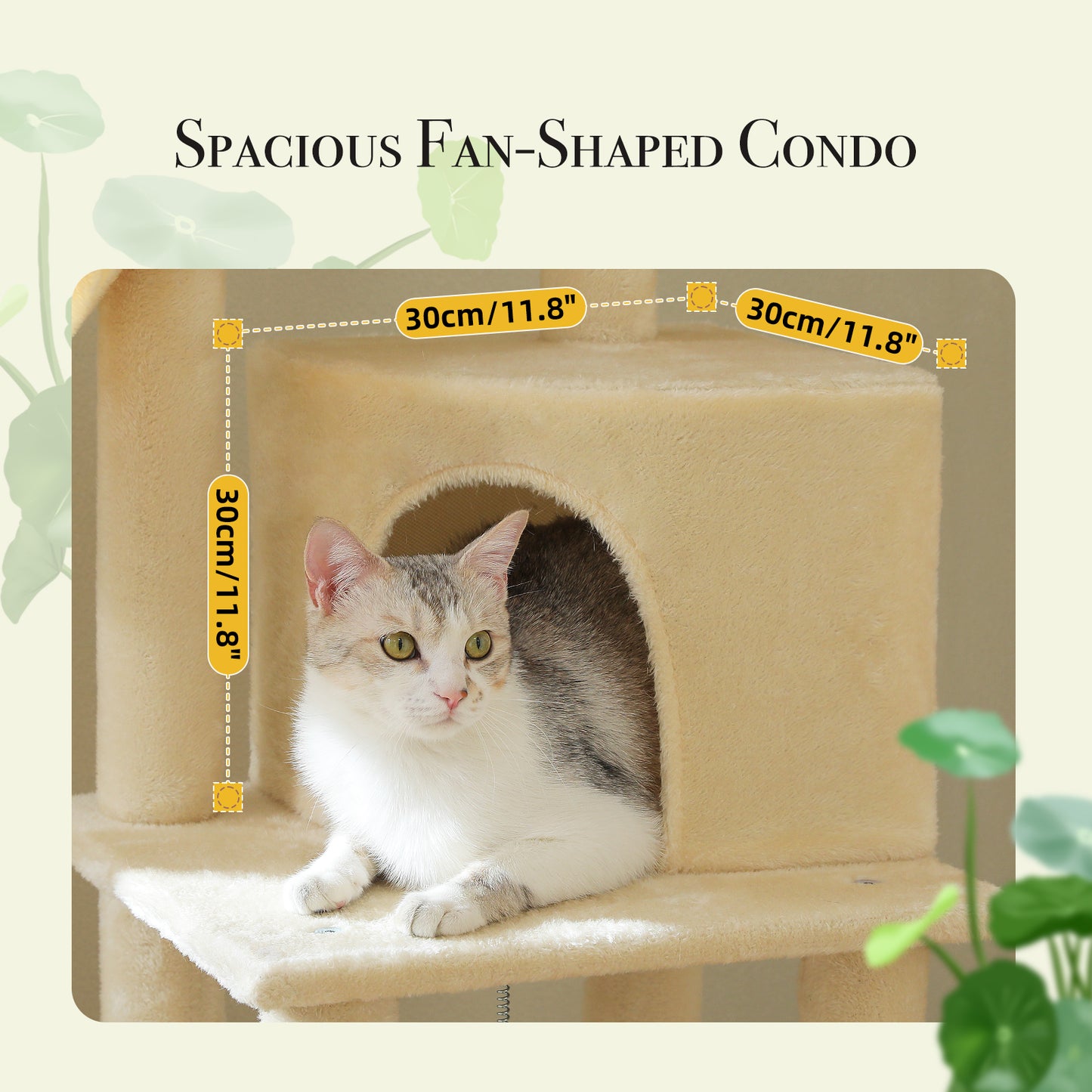 PAWZ Road Cactus Cat Tree – Ceiling-high scratching post with adjustable height (215-285 cm) | 7-tier climbing center | with hammocks | 5 platforms | sisal scratching posts