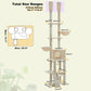 PAWZ Road Cactus Cat Tree – Ceiling-high scratching post with adjustable height (215-285 cm) | 7-tier climbing center | with hammocks | 5 platforms | sisal scratching posts