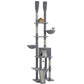 PAWZ Road Cactus Cat Tree – Ceiling-high scratching post with adjustable height (215-285 cm) | 7-tier climbing center | with hammocks | 5 platforms | sisal scratching posts