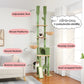 PAWZ Road Kaktus-Katzenbaum Deckenhoher Kratzbaum mit verstellbarer H?he (215-285 cm) | 7-Etagen Kletterzentrum | mit H?ngematten | 5 Plattformen | Sisal-Kratzs?ulen