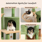 PAWZ Road Kaktus-Katzenbaum Deckenhoher Kratzbaum mit verstellbarer H?he (215-285 cm) | 7-Etagen Kletterzentrum | mit H?ngematten | 5 Plattformen | Sisal-Kratzs?ulen
