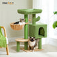 Arbre à gratter cactus 90 cm – Arbre à chat de taille moyenne avec poteau à gratter en sisal, maison pour chats d'appartement, grande plateforme panoramique rembourrée, hamac confortable et 2 balles de jeu pour chats de petite à moyenne taille