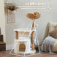 PAWZ Road Rascador Moderno | Torre para Gatos de 100 cm de Madera Maciza | Diseño Minimalista Blanco | Con Poste de Rascado de Sisal