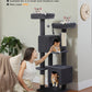 PAWZ Road XXL-Rascador | Torre para gatos de 180 cm para apartamentos | Con columnas para rascar, casa para dormir y plataforma de observación de varios niveles