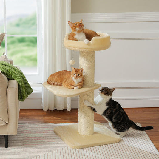 Tiragraffi PAWZ Road Flower 92 cm per gatti di grossa taglia | Con tiragraffi extra spesso [∅14 cm] | Casetta per dormire a forma di fiore integrata | Design di alta qualità per gatti da interno