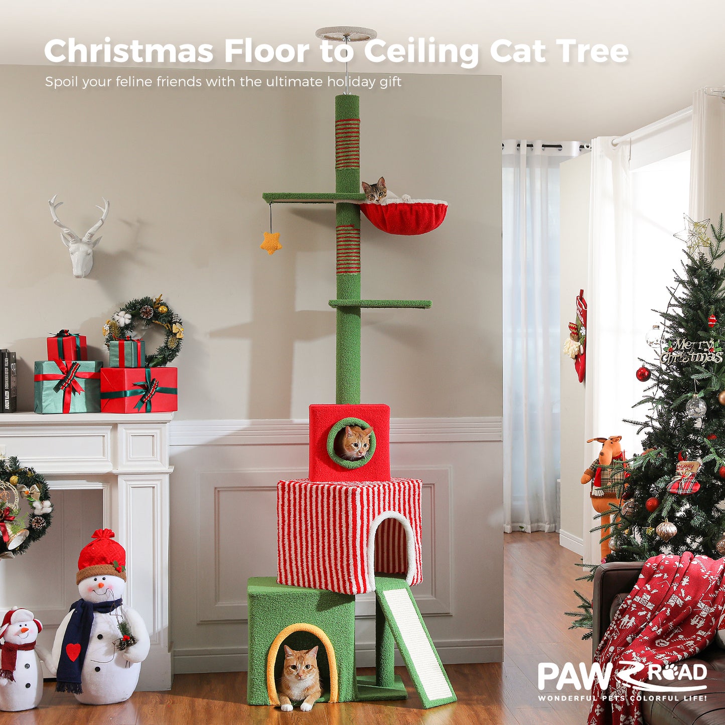 PAWZ Road | 240cm Weihnachts-Kratzbaum für Katzen