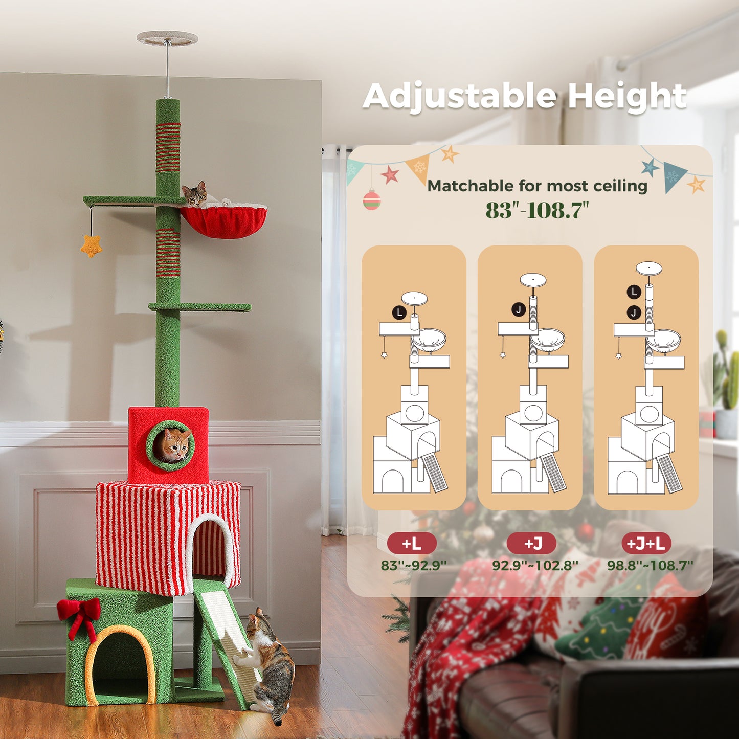 PAWZ Road | 240cm Weihnachts-Kratzbaum für Katzen