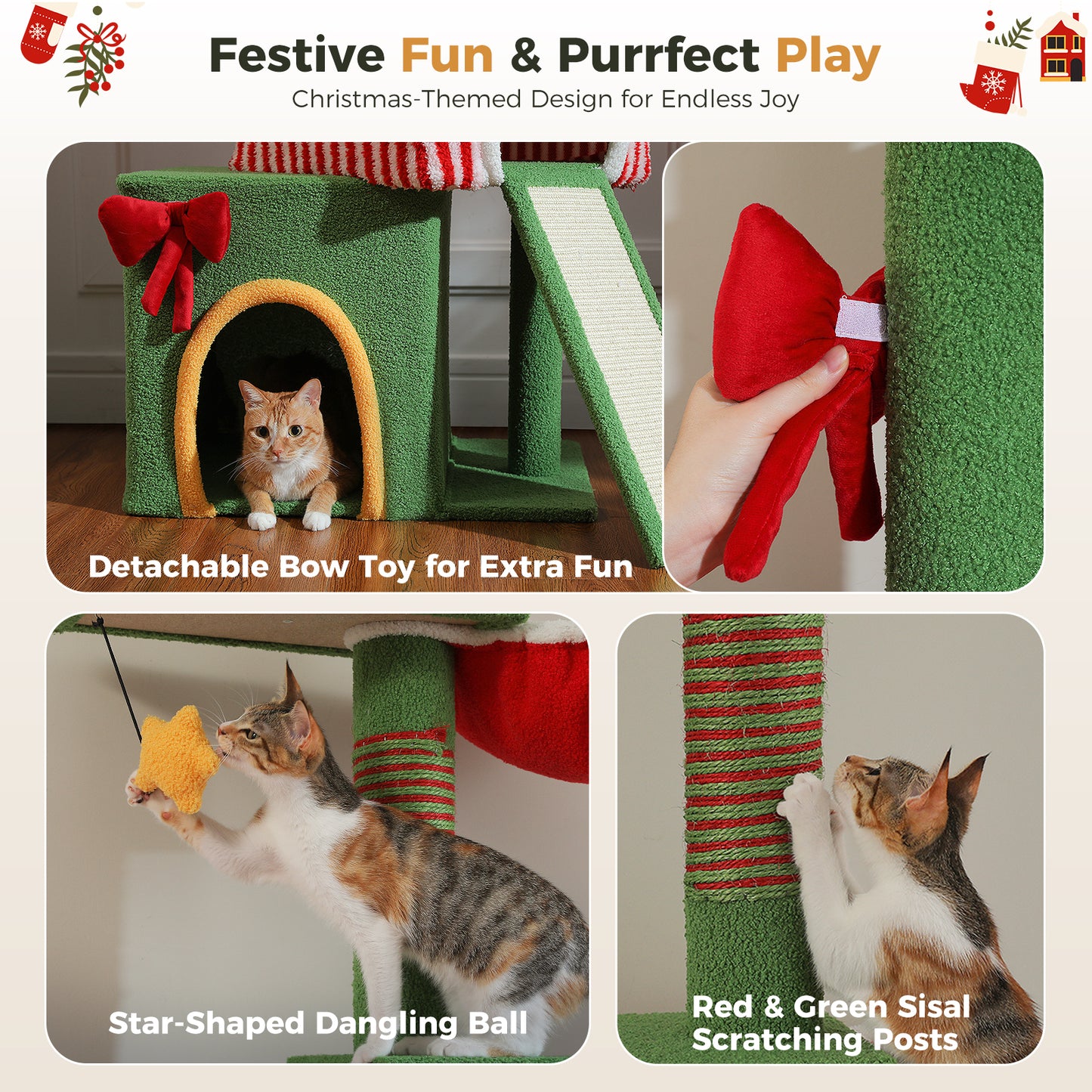 PAWZ Road | 240cm Weihnachts-Kratzbaum für Katzen