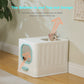 PAWZ Road litter box with deck exit and drawer | Floor entrance &amp; deck exit prevents sand dragging + pull-out mechanism | Convex sand drain plate with ball design