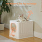 PAWZ Road litter box with deck exit and drawer | Floor entrance &amp; deck exit prevents sand dragging + pull-out mechanism | Convex sand drain plate with ball design