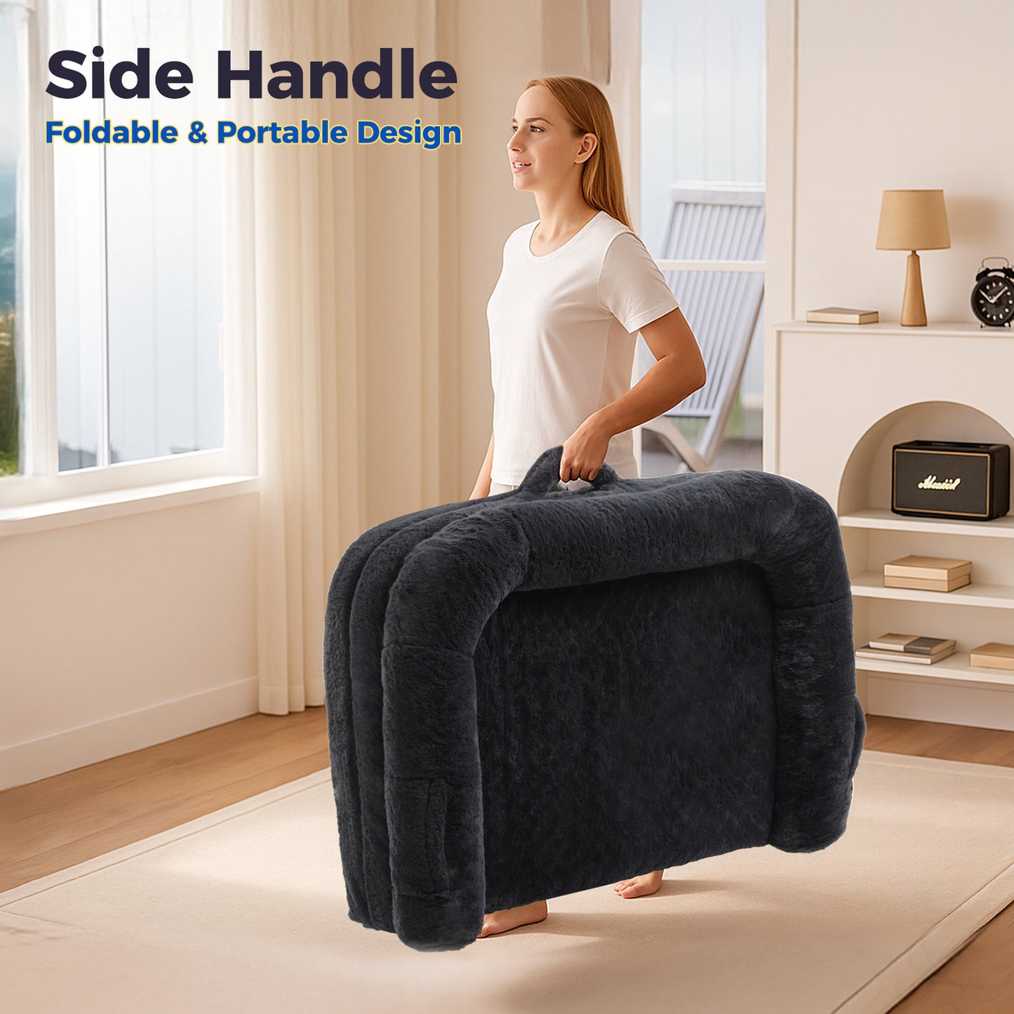 PAWZ Road faltbares Kinder- & Hundebett | Umwandelbar in Hundesofa | Waschbarer Bezug | Orthopädische Memory Foam-Matte | Wasserdichter Schaumstoff