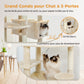 PAWZ Road Cat Tree, 136 cm high | with spacious hammock | sleeping house and scratching post | two padded platforms | cat house suitable for large indoor cats