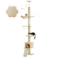 PAWZ Road Kaktus-Katzenbaum | 216-273 cm h?henverstellbar | Decken-zu-Boden-Kratzturm | mit H?ngematte & Schlafhaus | Anti-Fall-Gurt