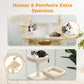 PAWZ Road Cat Tree, 136 cm high | with spacious hammock | sleeping house and scratching post | two padded platforms | cat house suitable for large indoor cats