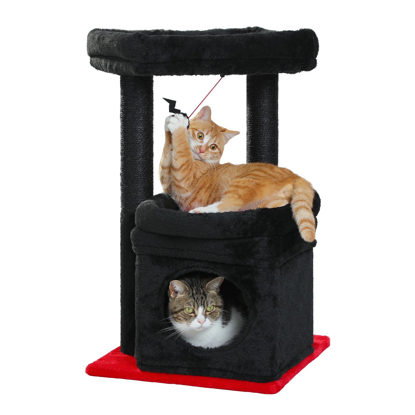 TOP DEAL | Moderner mehrstufiger Kratzbaum | H?he 60cm (23,6 Zoll) | Weiche Pl¨¹schplattformen + robuste Kratzs?ulen | Platzsparendes Design | F¨¹r K?tzchen & erwachsene Katzen