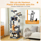 PAWZ Road Cat Tree, 136 cm high | with spacious hammock | sleeping house and scratching post | two padded platforms | cat house suitable for large indoor cats